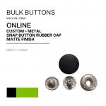 DTM TCX Colour Bulk Snap Button Rubber Flat Cap Black Matte Finish for sale