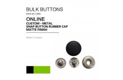 China DTM TCX Colour Bulk Snap Button Rubber Flat Cap Black Matte Finish supplier