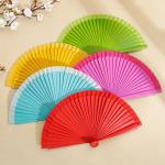 Wholesale High Quality Colorful Spot 23 cm Gift Fan Hand-painted Wooden Fan Spanish Wooden Crafts Folding Hand Fan for sale