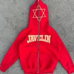 Windproof Distressed Applique Embroidery Hoodie Oversized Red Streetwear Hoodie for sale