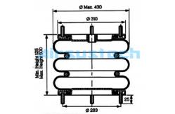 China Rubber Triple Convoluted Industrial Air Spring DUNLOP SP2141 Vibration Air Bags supplier