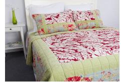China Geometric Quilted Patchwork Bedspreads 3 Pcs Cotton Velvet Embroidered supplier