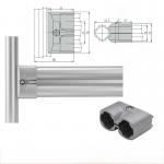 DYJ28-A14 Lean Pipe Joint Aluminum Tube Connector Double Tube External Direct Head