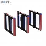 Red Security Swing Barrier RFID Reader Access Control System Speed Gate Turnstile with Acrylic/Tempered Glass Material for sale