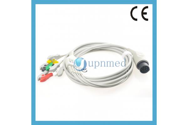 Nihon Kohden ECG cable with 5 lead wires, clip