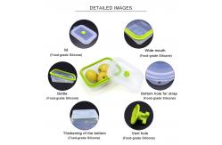 China OEM Logo Leakage Proof 800ml Silicone Foldable Lunch Box supplier