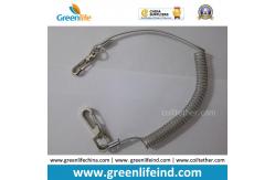 China Transparent Clear Plastic PU Stainless Steel Core Coiled Tether Rope supplier