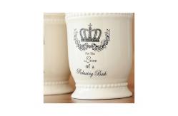 China Round 4 Piece Ceramic Bathroom Set White Glazed For Home Hotel supplier