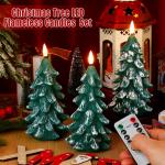 Versatile Flameless Taper Candles Real Wax Christmas Tree Candles