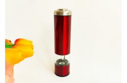 China Battery Operated Salt Grinder With Sleek Red Design Easy One Hand Operation supplier