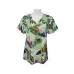 Four Way Stretch Printed Scrub Tops 95% Polyester 5% Spandex for sale