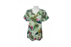China Four Way Stretch Printed Scrub Tops 95% Polyester 5% Spandex supplier