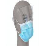 Hospital Blue Disposable Medical Mask with Plastic Fluid Repellent Shield for sale