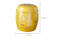 China Ceramic Adult Urns Yellow Gold Traditional Style OEM Wholesale supplier