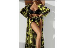 China Flattering Three Piece Swimming Suit Padded Cups Comfortable Fabric supplier
