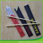 Customized Disposable Round Bamboo Chopsticks 6.5*200 Mm With Semi Closed Sleeve for sale