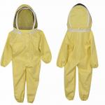 Apiculture Vented Beekeeping Clothing Suits ventilated Cotton Child Size Bee Suit Kids with Round Veil for sale