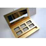 Matte Gold Empty Eyeshadow Palette Metalized Paper Customized With Brush