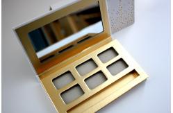 China Matte Gold Empty Eyeshadow Palette Metalized Paper Customized With Brush supplier