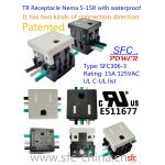 Tamper Resistant 125V 15A American Plug Socket