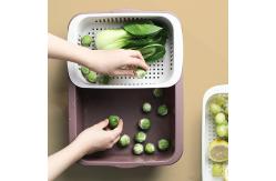 China OEM ODM Rectangle Double Plastic Drain Basket Save Space Green supplier