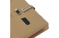 China Customized Multifunctional Business Hardcover Smart Powerbank Pu Loose Leaf Wireless Charging Notebook supplier