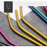 Customized Stainless Steel Smoothie Straws , Lightweight Rose Gold Metal Straws for sale