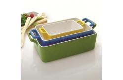 China Microwave Safe Stoneware Ceramic Bakeware Sets Eco Friendly With Handle supplier