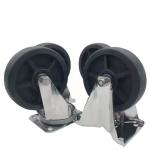 Black Stainless Steel Swivel Castor Wheels Heavy Duty 50mm Tread Width Heat Resistant for sale