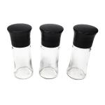 Round Glass Spice Black 2 In 1 148.9g 100ml Pepper Salt Mill for sale