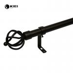 28mm Metal Curtain Pole With Birdgage Finials Extendable From 28-120 Inch Black Color for sale