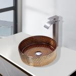 Smooth Glass Wash Basin With Mounting Hardware Countertop Sink Round Shape