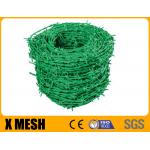 PVC Coated Barbed Wire With 200m Length Coil Green Color For Boundary Protection for sale