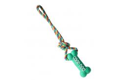 China Natural Rubber Bone Teething Pet Chew Toys With Cotton Linen Rope supplier