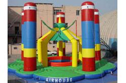 China Flame / UV Resistant Airhouse Inflatable Bungee Trampoline , Inflatable Amusement Park supplier
