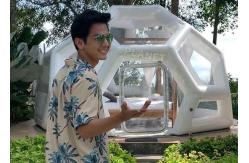 China Transparent Soccer Shape 4m Inflatable Jungle Bubble Tent supplier