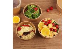 China Greaseproof 8oz 12oz Kraft Paper Food Container With Paper Lid supplier