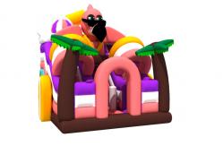 China 5.8x6x6m Commercial Inflatable Water Slides Flamingo Beach Coconut Tree Theme supplier