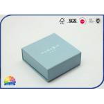 small Blue Customized Paper Hinged Lid Gift Box Designed Matte Lamination