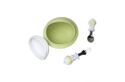 China Customized Silicone Baby Feeding Set Food Grade Bib And Bowl Set With Spoon supplier