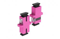 China CE RoHS Magenta OM4 Fiber Optic Adapter Multi Mode SC Simplex Adapter supplier