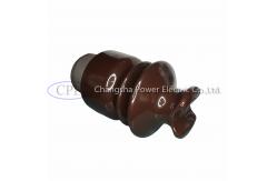 China ODM Brown Glazed Porcelain Pin Post Insulator With Hardware supplier