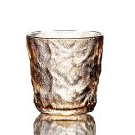 Free Sample Glacier Pattern Wine Glass Tumbler Frosted Pink Color Whiskey Glass Cup for sale