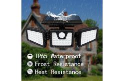 China Solar Powered Motion Sensor Three Heads Led Flood Light 2000MA supplier