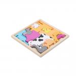 Educational 3D Wooden Custom Printed Puzzles Creative Animal Theme for sale