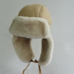The queen of quality sheepskin trapper winter hat with ear flaps for sale