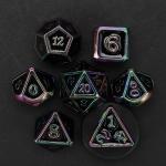 Unique design metal polygonal dice kit suite dice