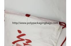 China Two Layer CPE / LDPE Plastic Drawstring Backpack Bags With Logo supplier