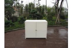 China Resin Wicker Storage Box , Aluminum Frame White Rattan Cabinet supplier
