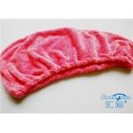 Customized Microfiber Plush Fleece Hair-Drying Wrap Towel , Hair Care Cap